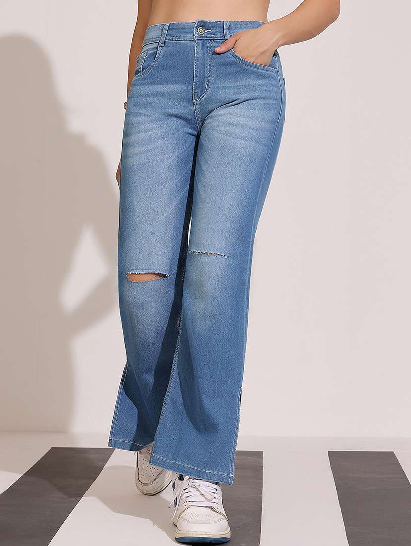 women light blue denim jean