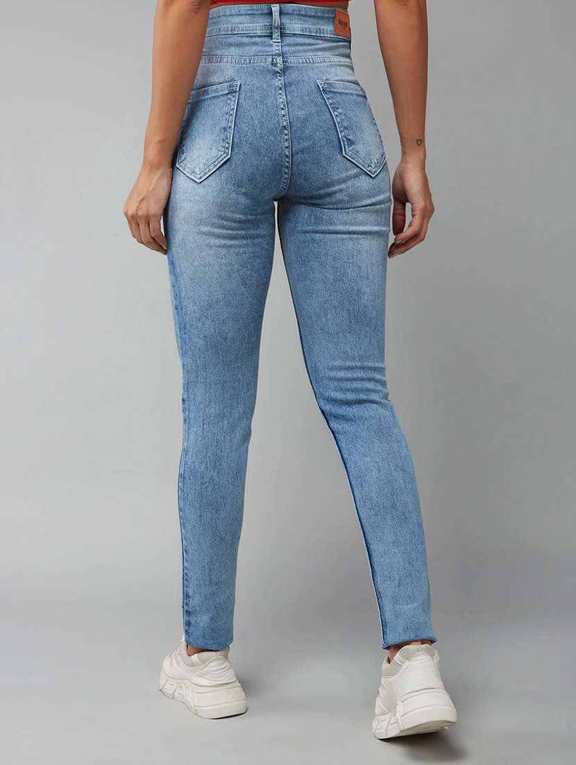 women blue cotton jean - 22433760 -  Standard Image - 3
