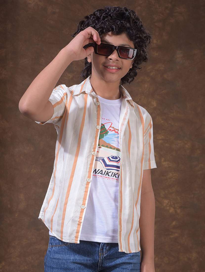 boys collared short sleeve shirt with t-shirt