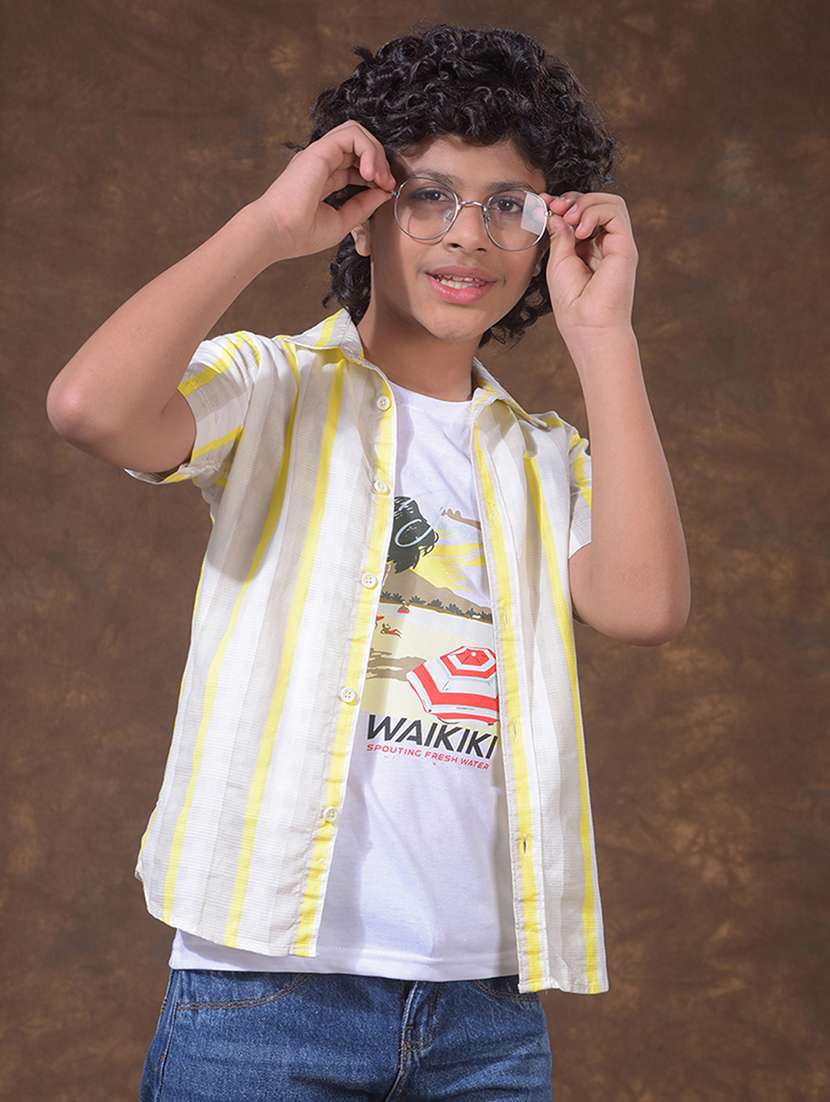 boys collared short sleeve shirt with t-shirt