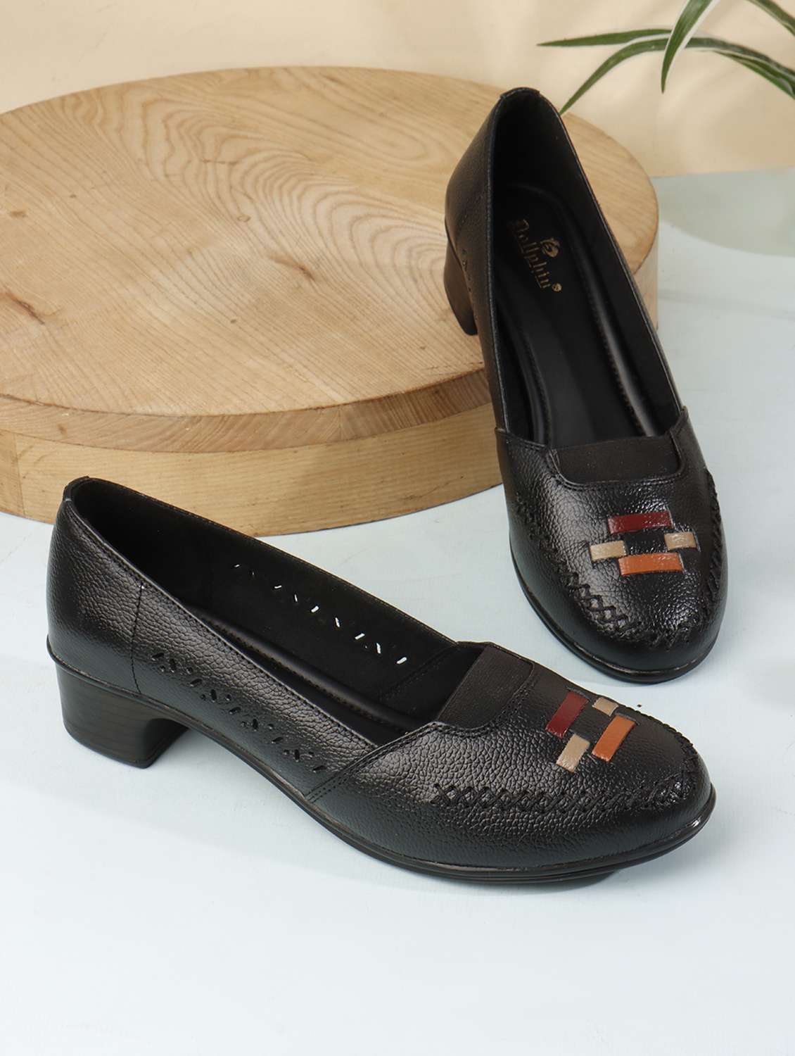 women black slip on pump