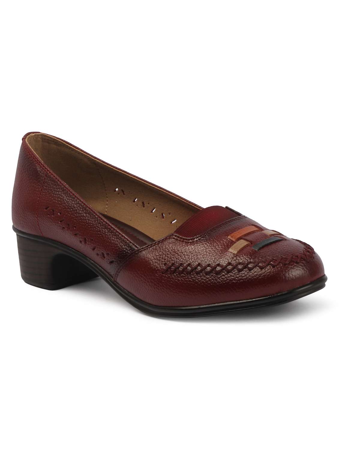 women maroon slip on pump - 22433946 -  Standard Image - 3