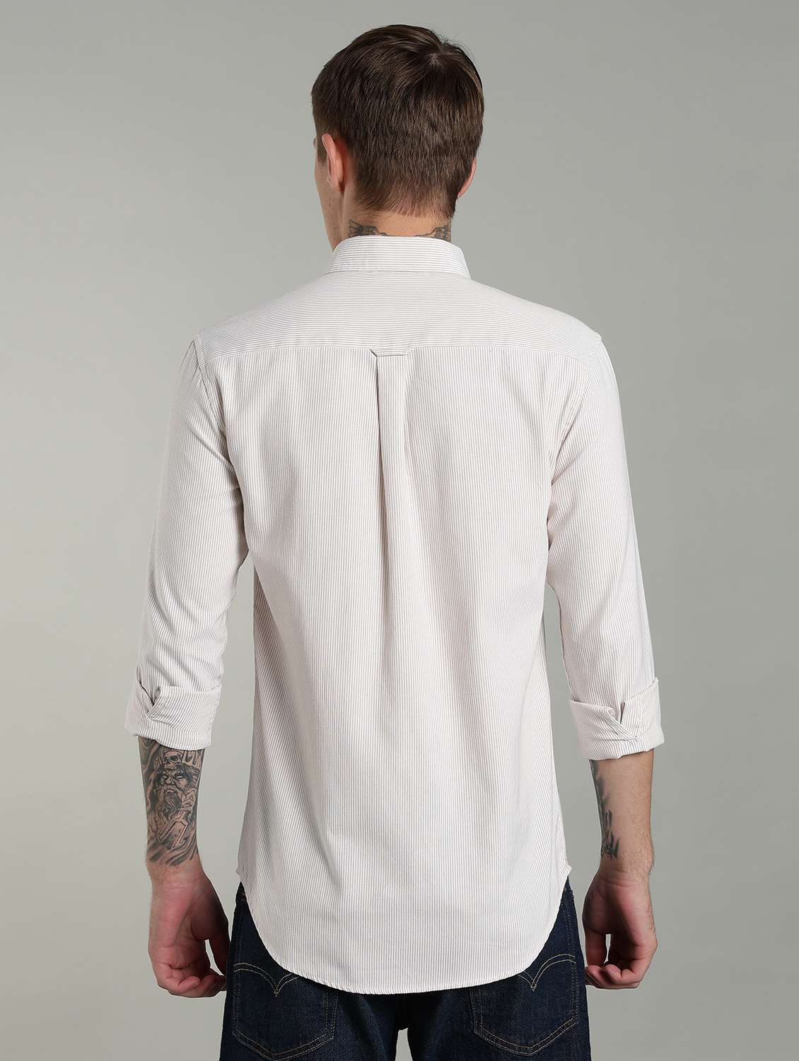 men striped long sleeve slim fit casual shirt - 22433962 -  Standard Image - 5