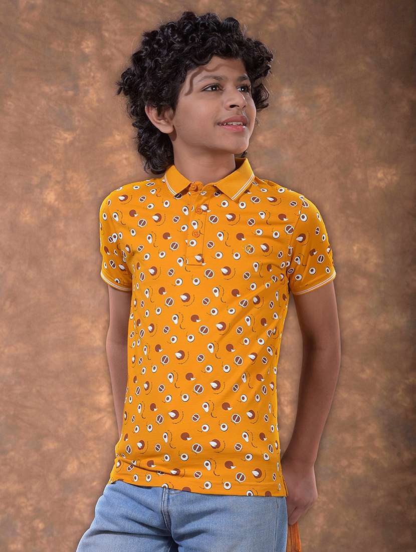 boys printed short sleeve polo t-shirt