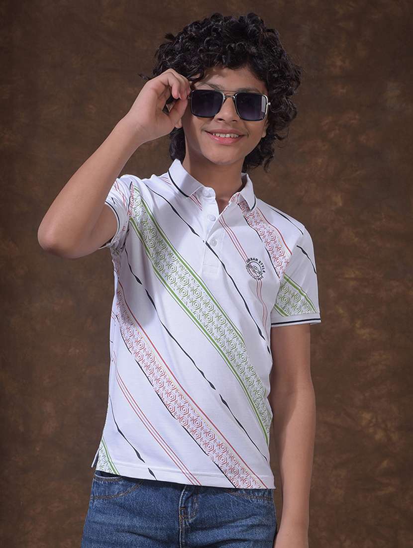 boys printed short sleeve polo t-shirt