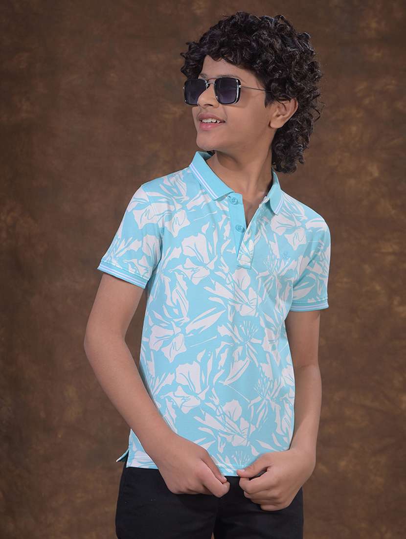 boys printed short sleeve polo t-shirt