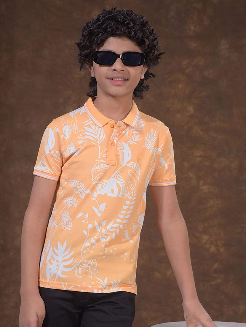 boys printed short sleeve polo t-shirt