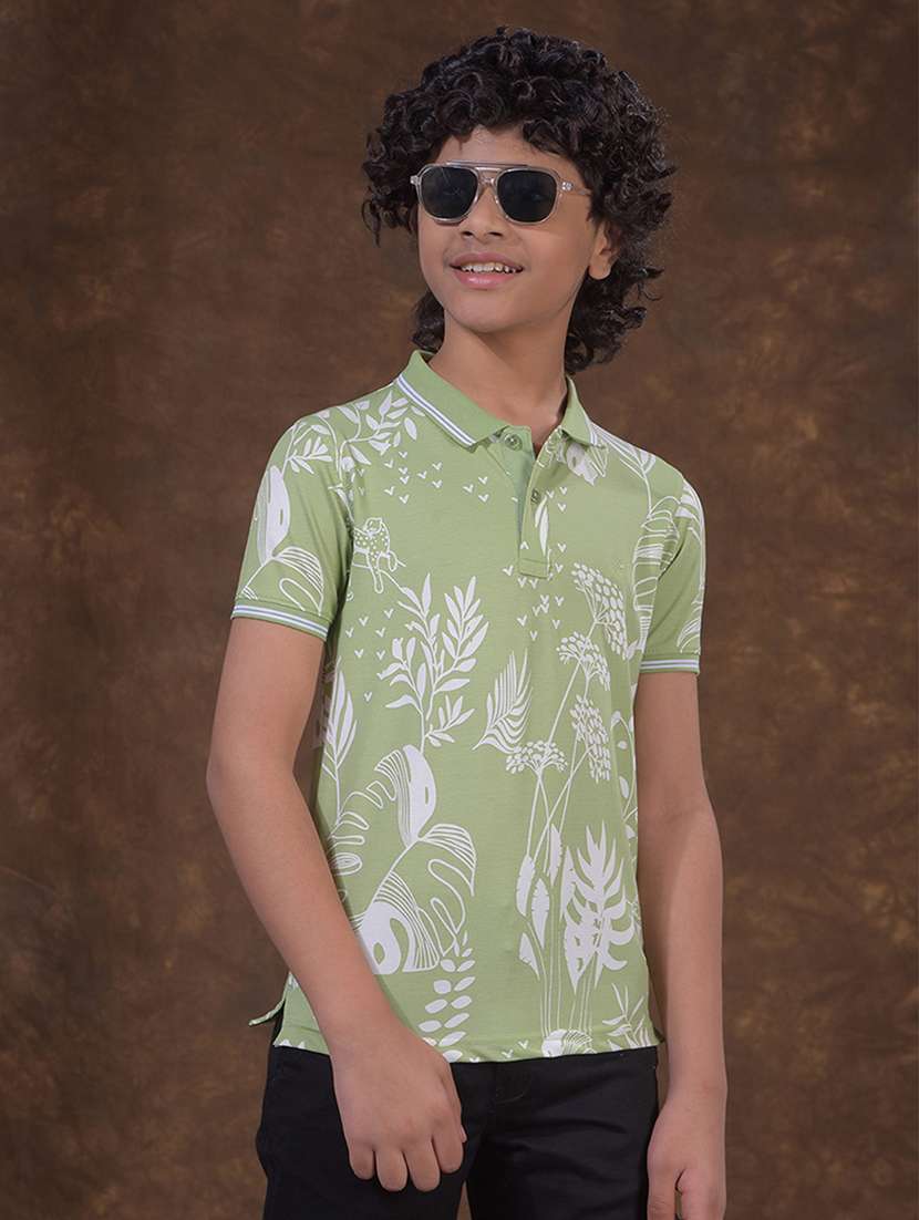 boys printed short sleeve polo t-shirt