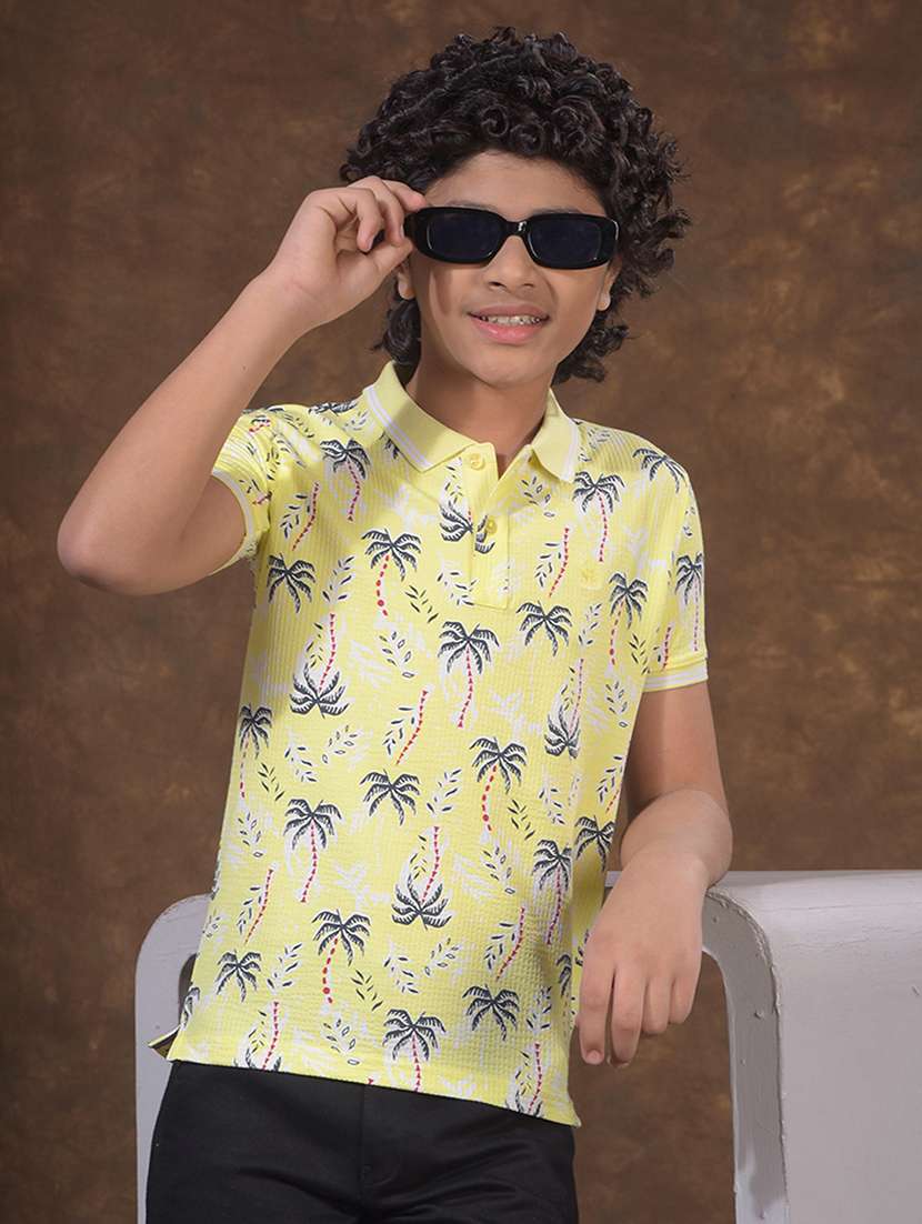 boys printed short sleeve polo t-shirt