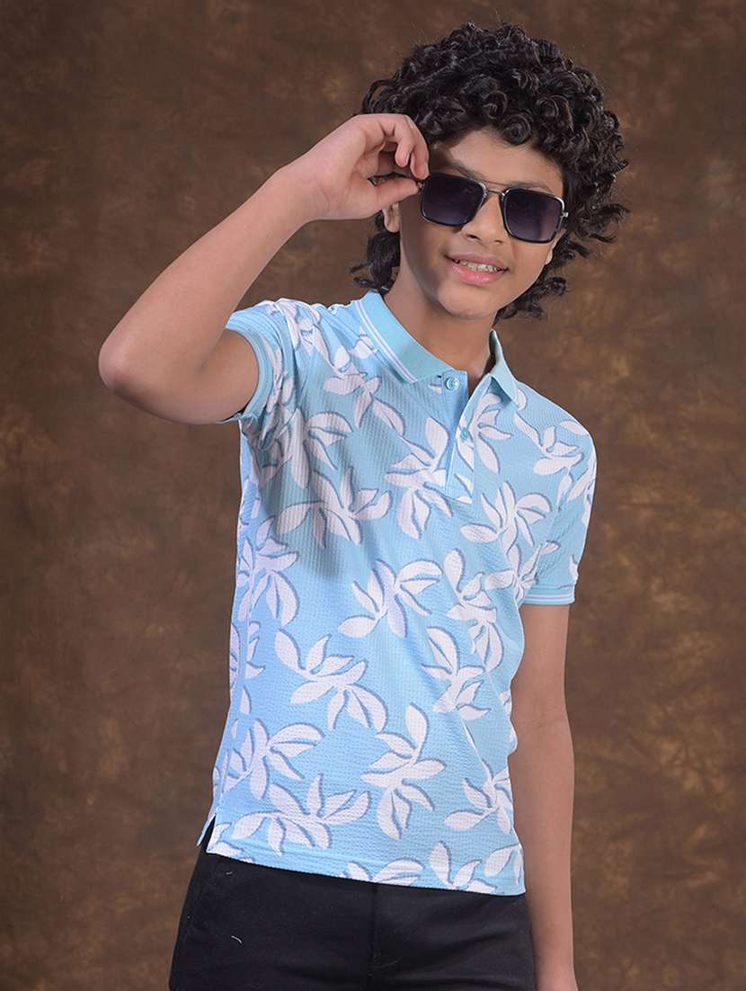 boys printed short sleeve polo t-shirt