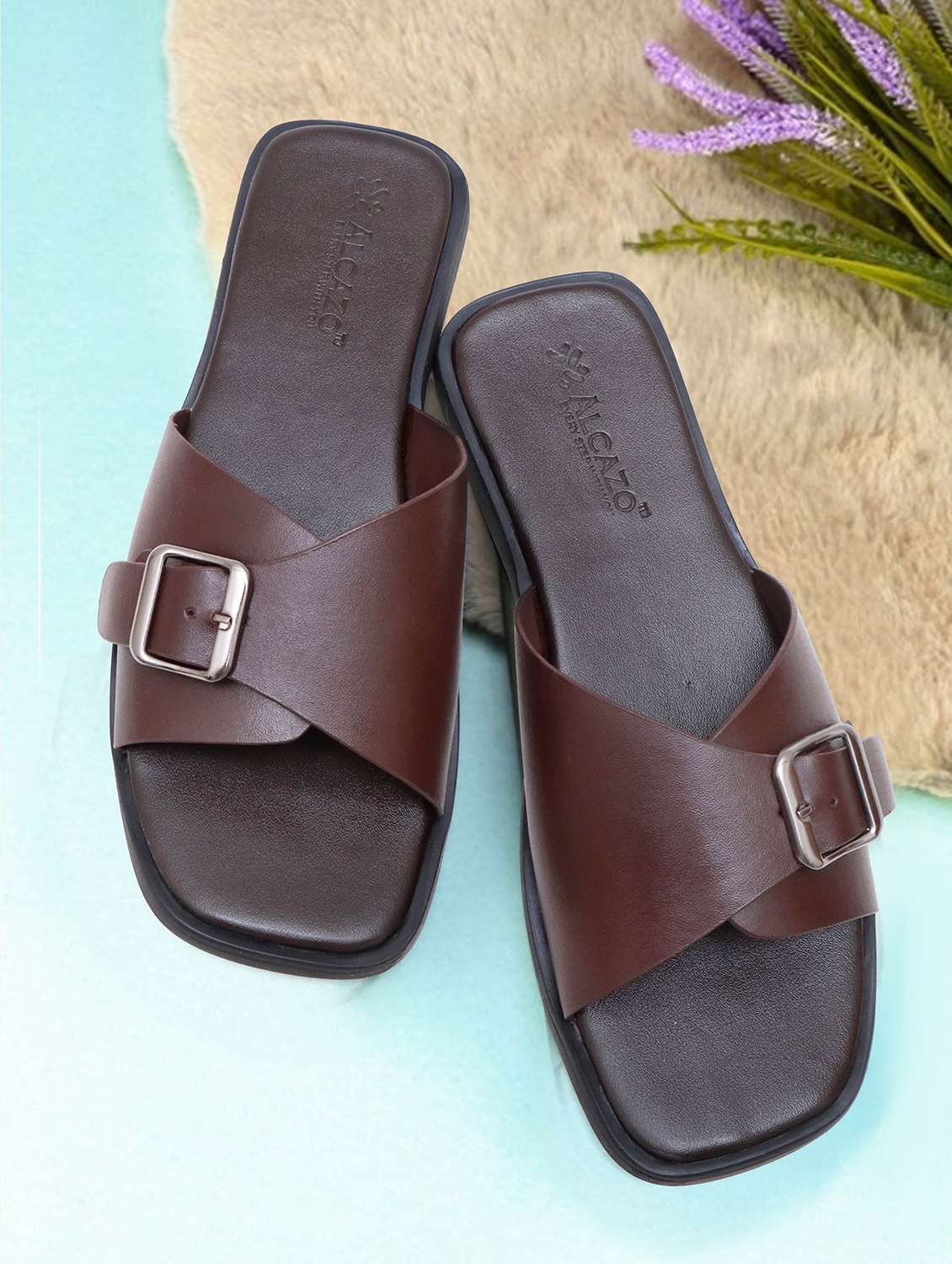 men solid slip on sandal
