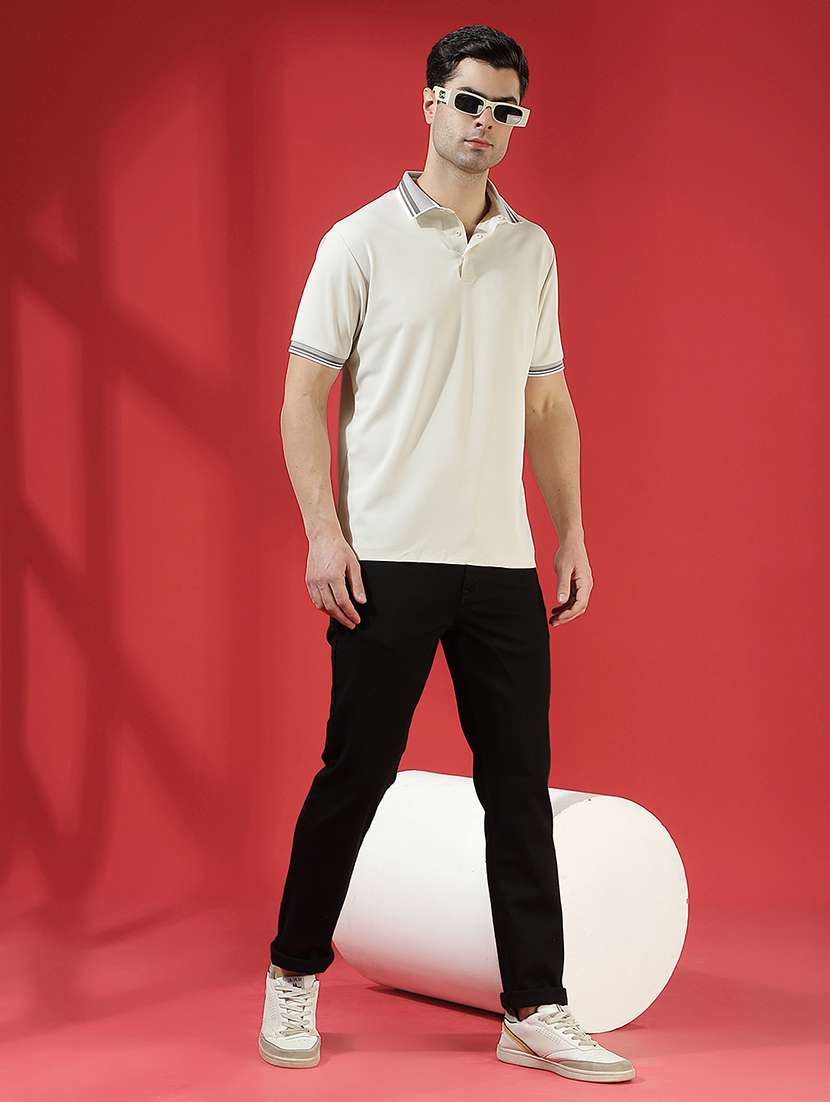 men plain black slim fit jeans - 22434012 -  Standard Image - 5