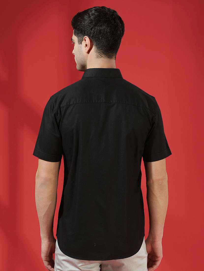 men solid short sleeve slim fit casual shirt - 22434033 -  Standard Image - 5