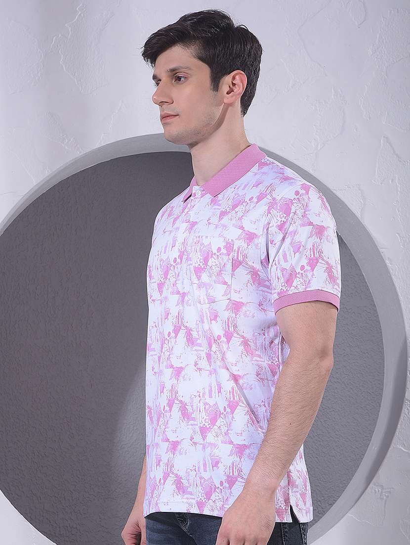 men printed short sleeve regular fit polo t-shirt - 22434055 -  Standard Image - 3
