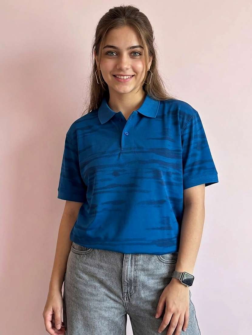 women short sleeve oversized polo t-shirt