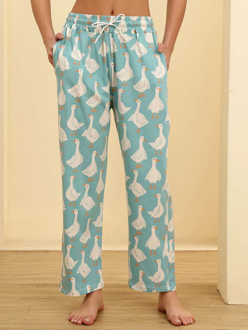 women solid mid rise loungewear pajama