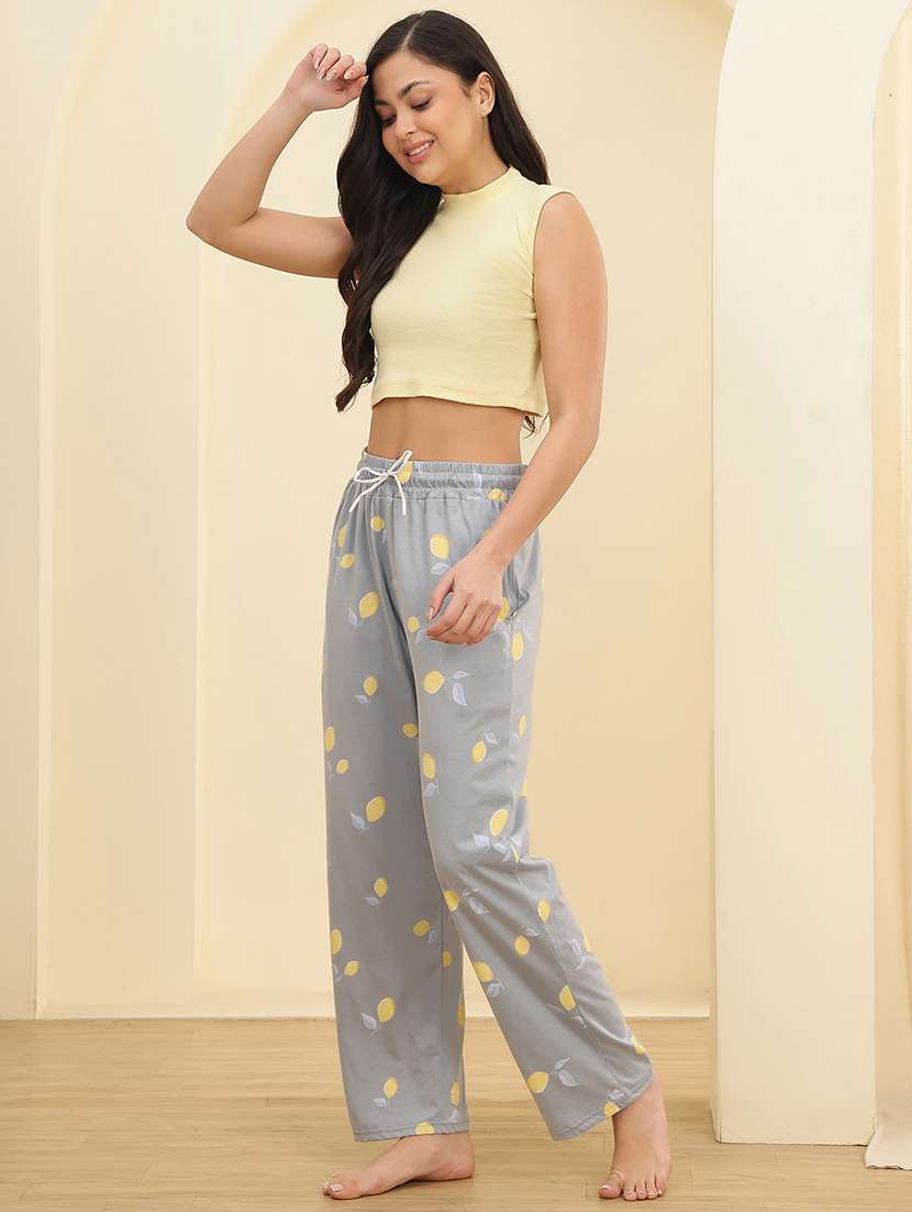 women solid mid rise loungewear pajama - 22434168 -  Standard Image - 5