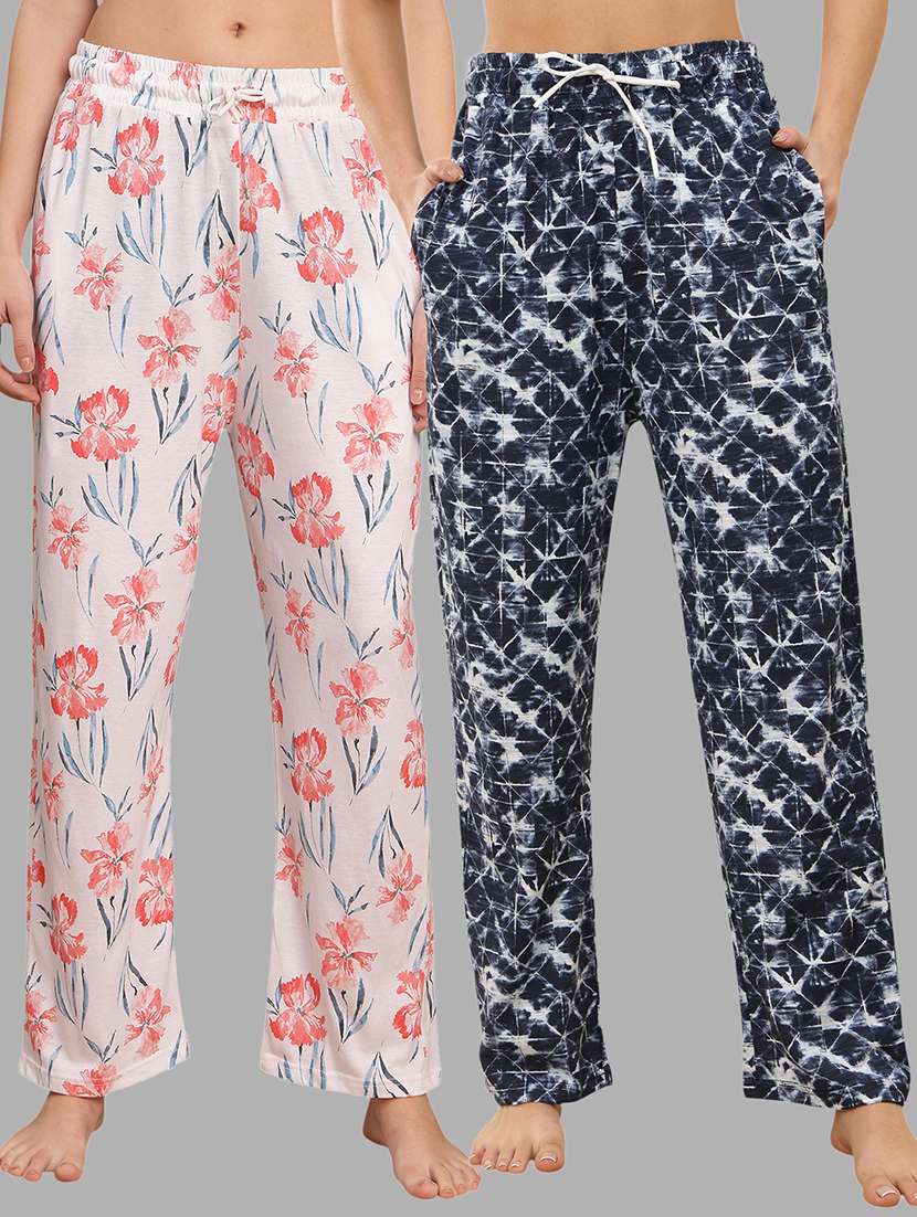 women pack of 2 printed loungewear pajama