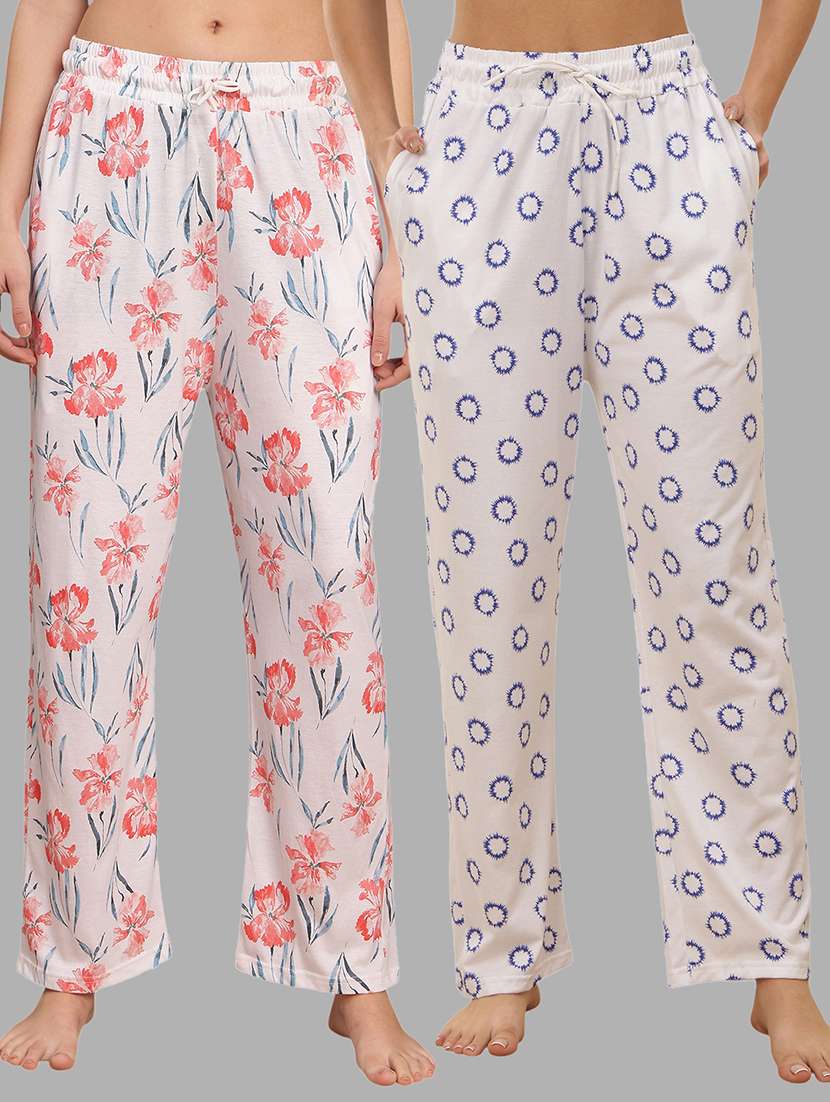 women pack of 2 printed loungewear pajama