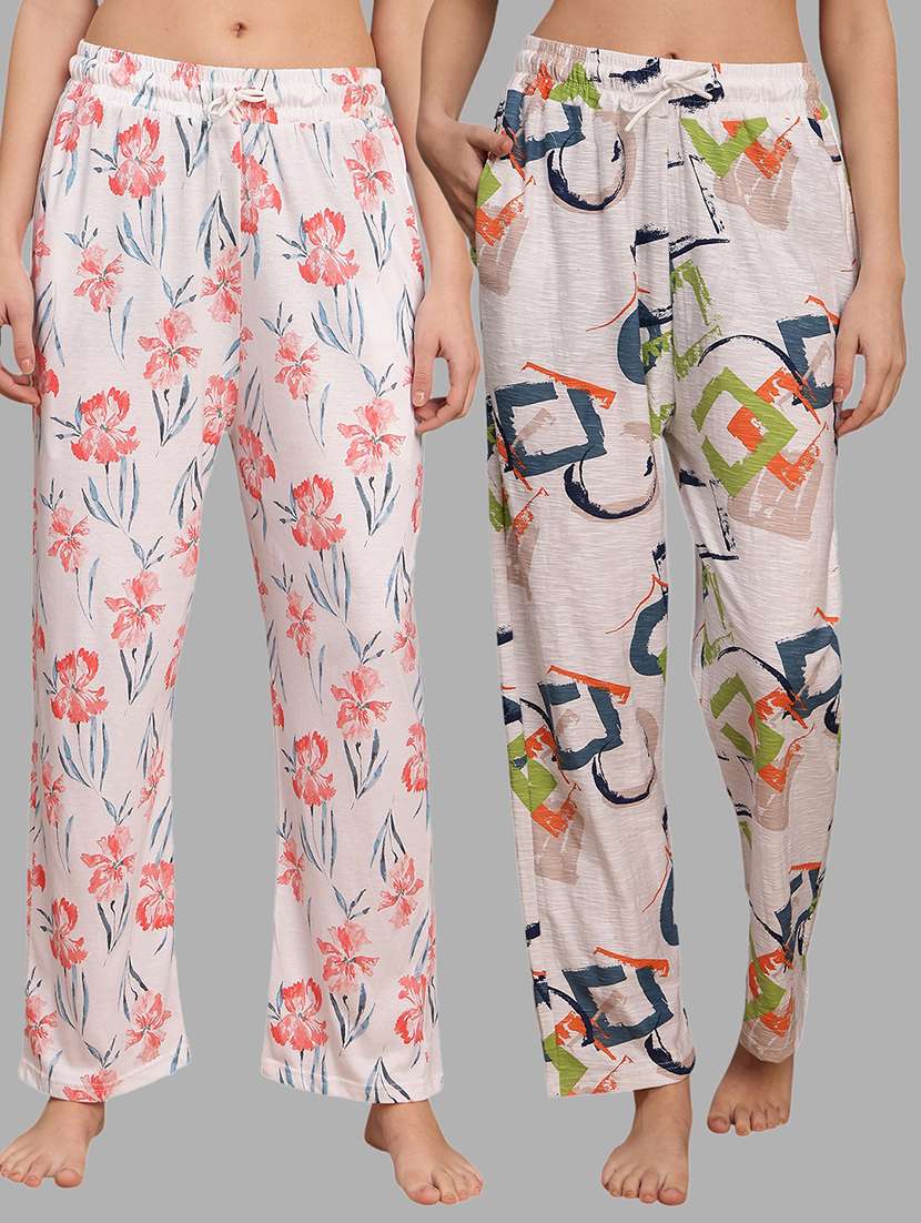 women pack of 2 printed loungewear pajama