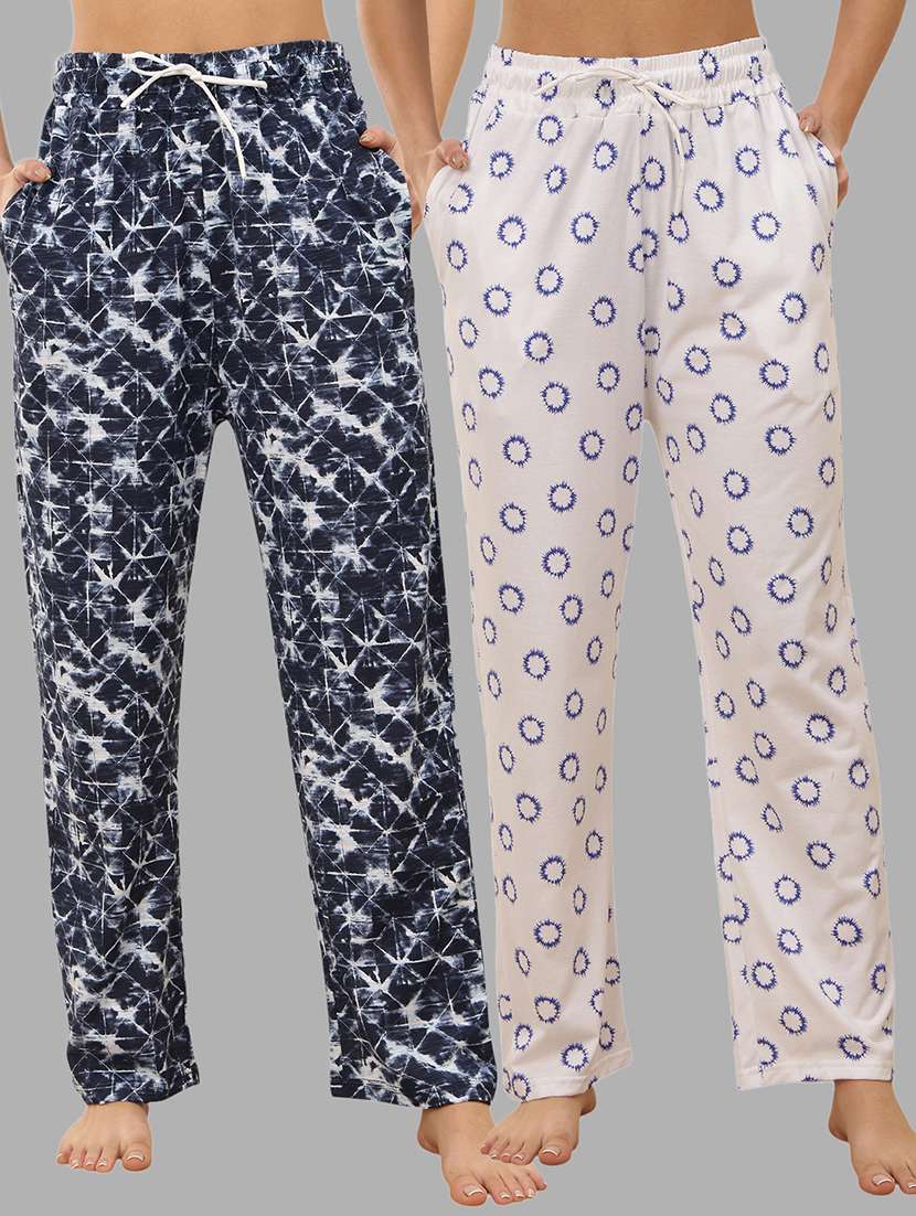 women pack of 2 printed loungewear pajama