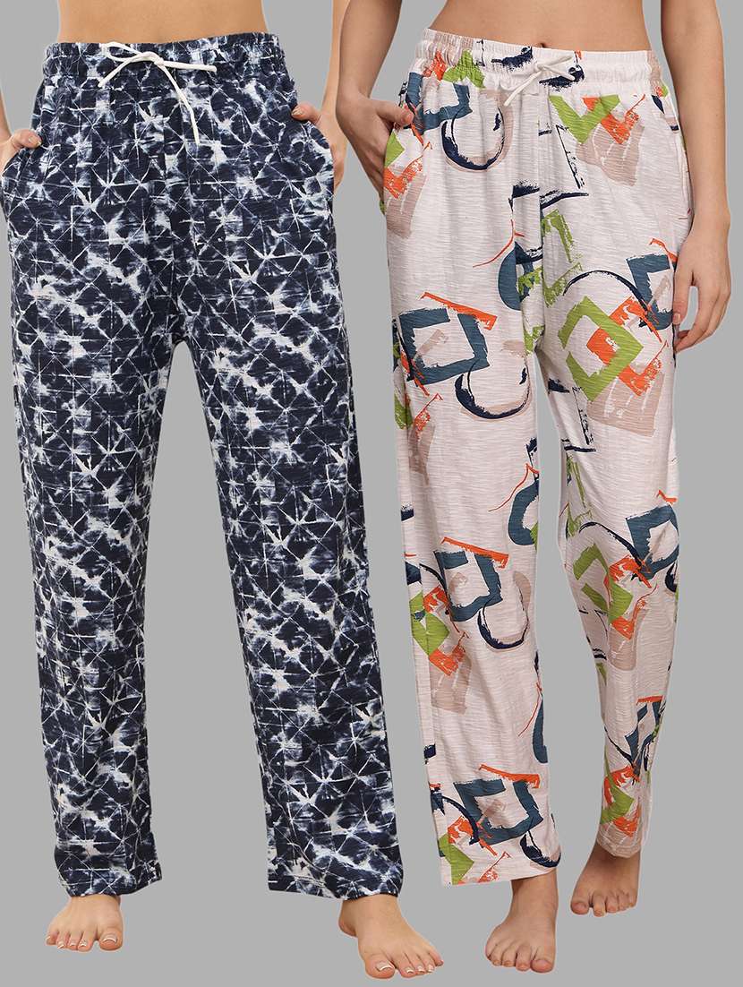 women pack of 2 printed loungewear pajama