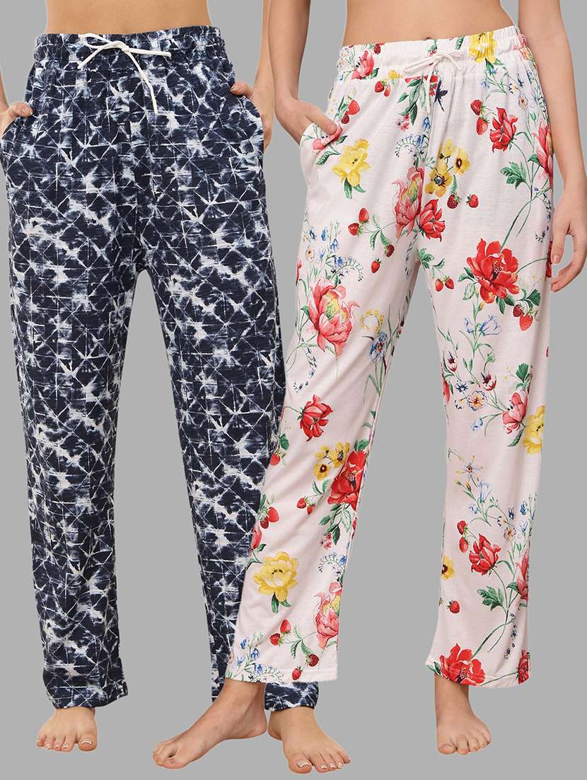 women pack of 2 printed loungewear pajama