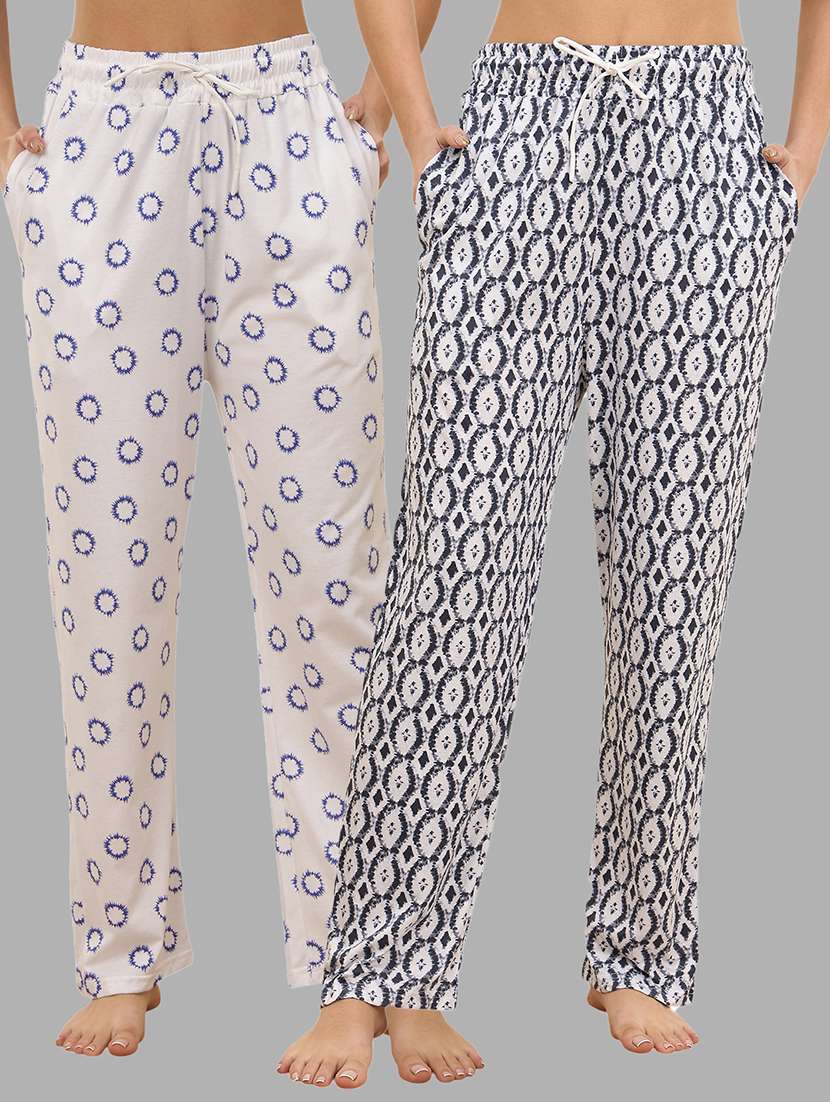 women pack of 2 printed loungewear pajama