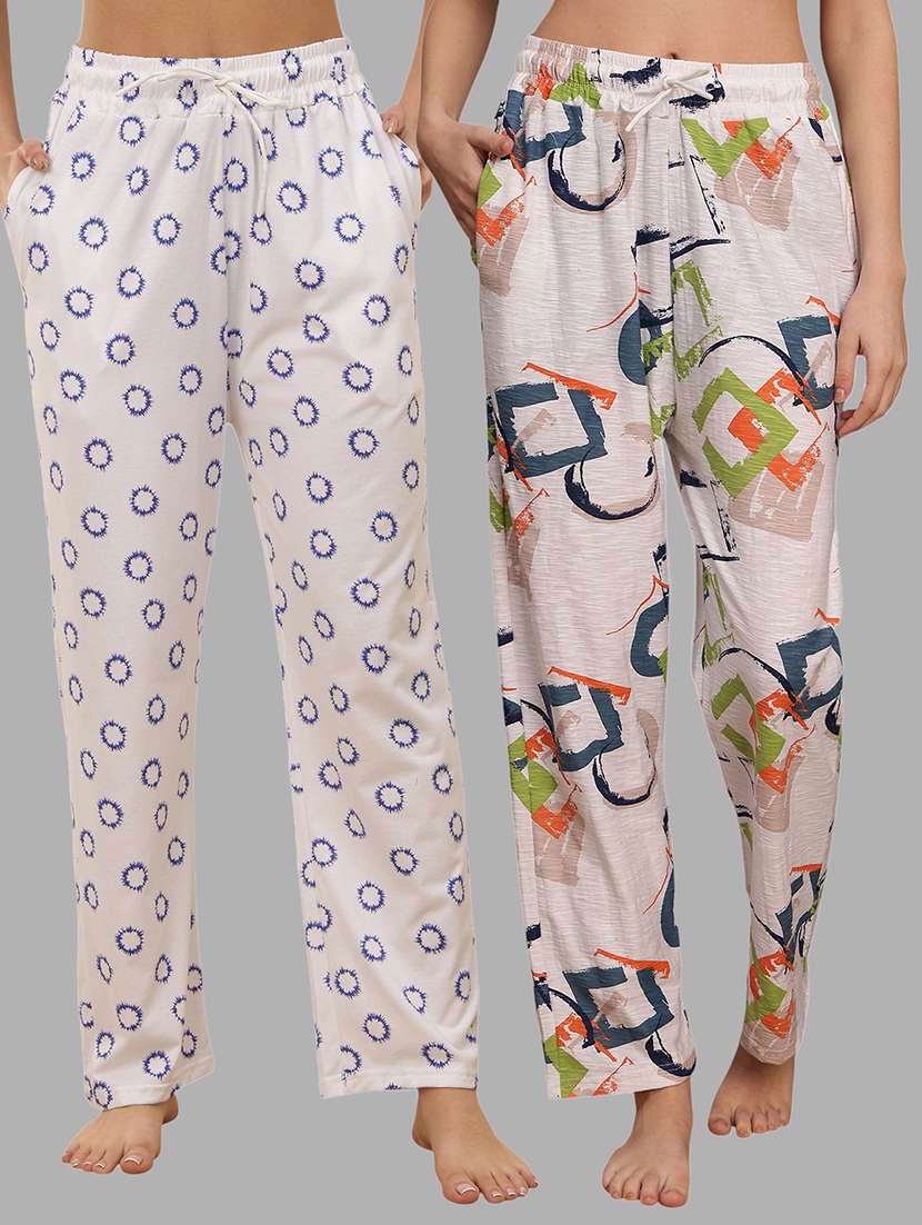 women pack of 2 printed loungewear pajama