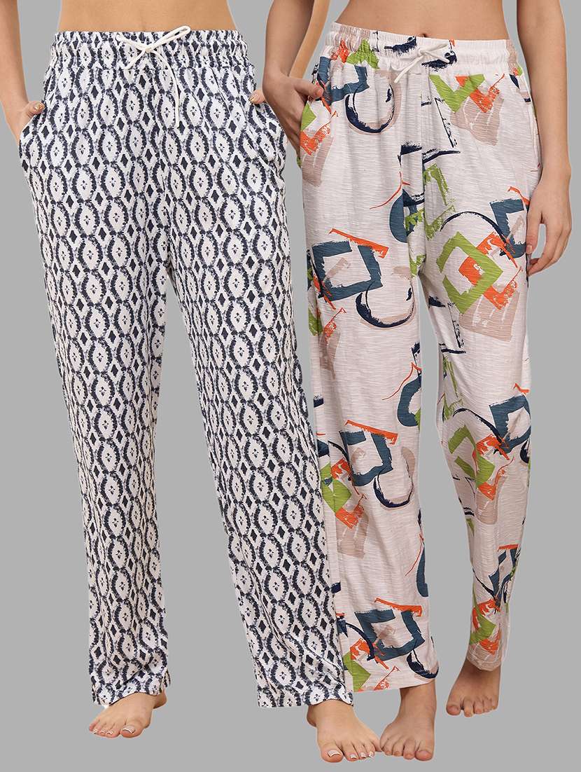 women pack of 2 printed loungewear pajama