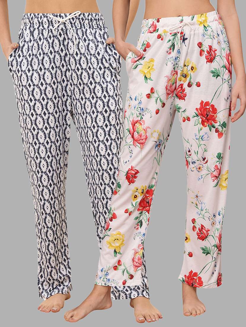 women pack of 2 printed loungewear pajama