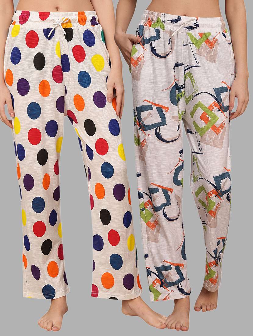 women pack of 2 printed loungewear pajama