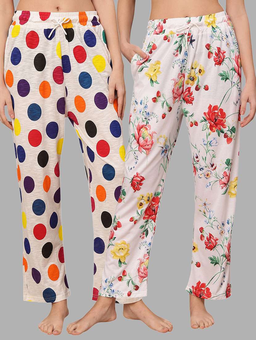 women pack of 2 printed loungewear pajama