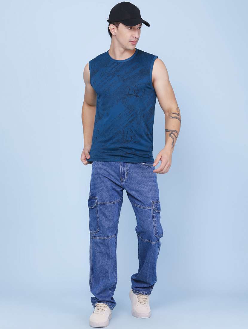 men printed sleeveless vest - 22434365 -  Standard Image - 5