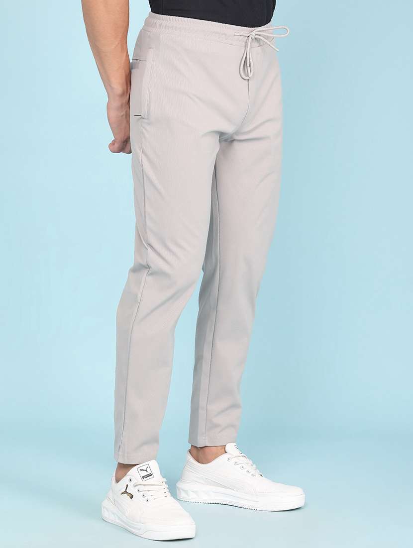 men solid mid rise full length track pant - 22434408 -  Standard Image - 3