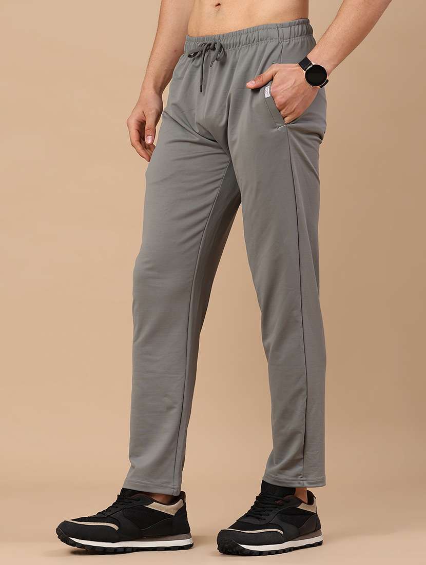 men solid mid rise full length track pant - 22434412 -  Standard Image - 3