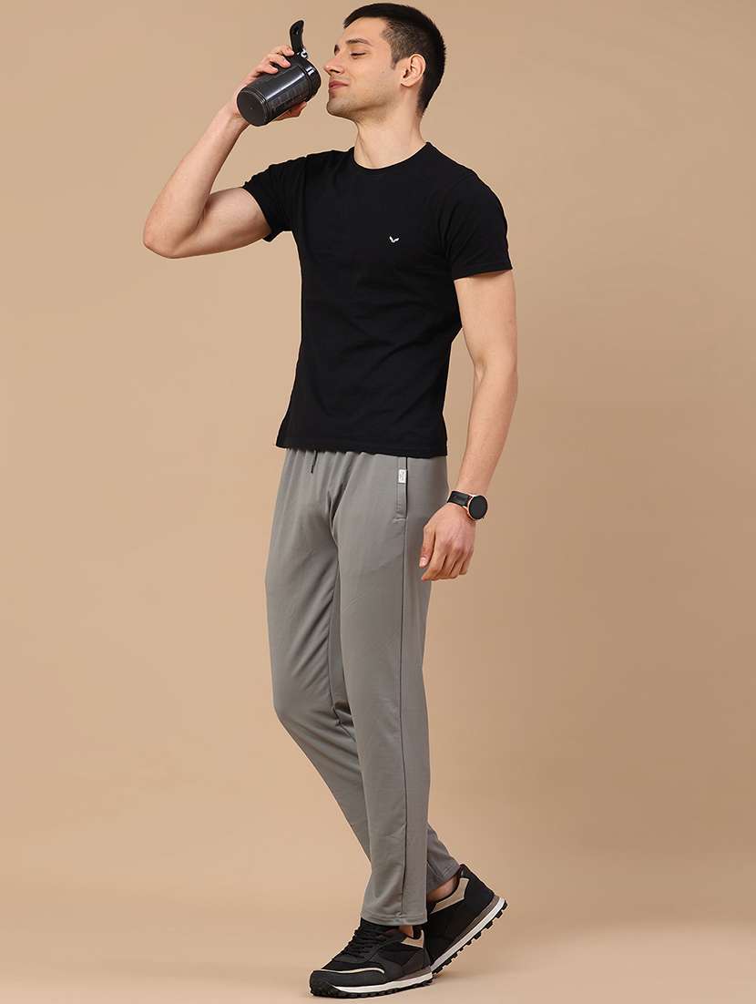 men solid mid rise full length track pant - 22434412 -  Standard Image - 5