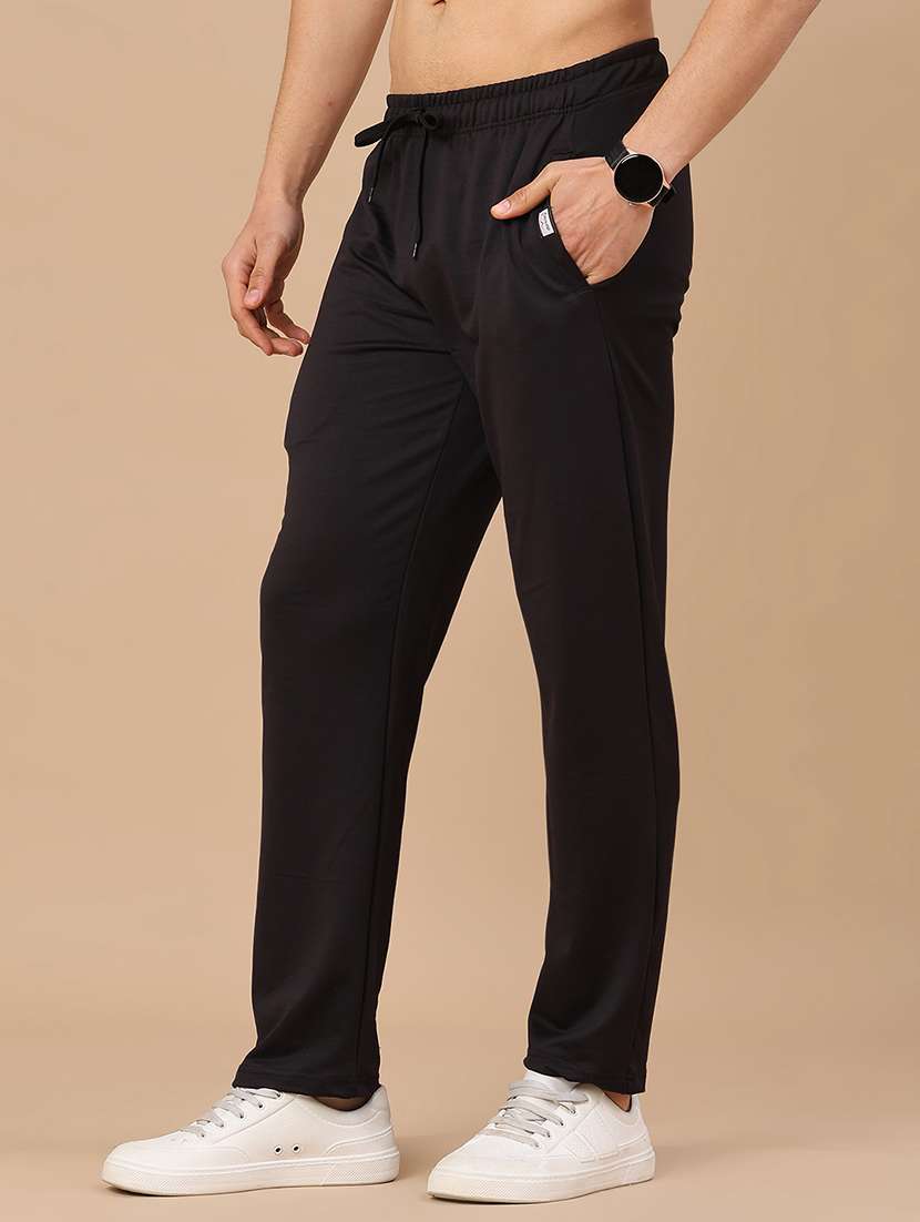 men solid mid rise full length track pant - 22434414 -  Standard Image - 3