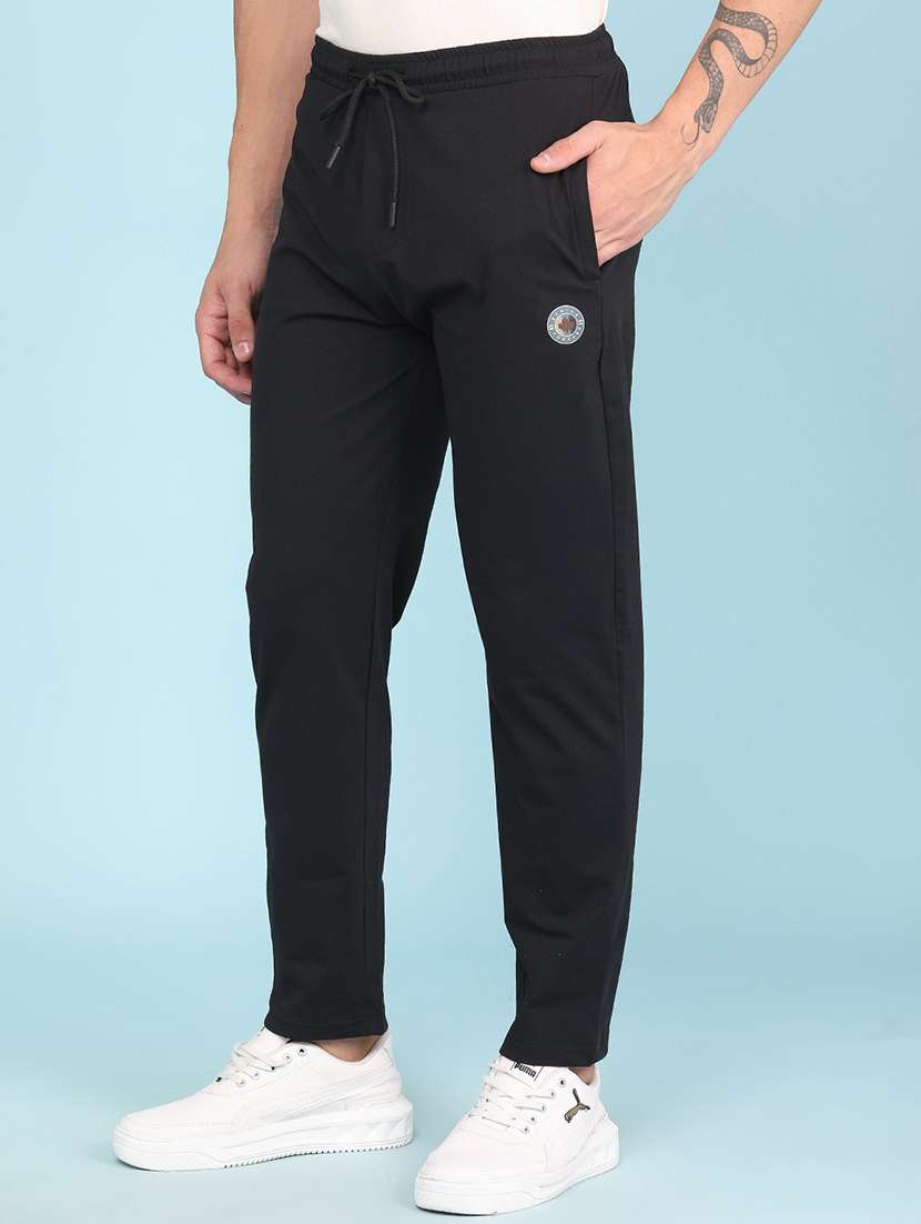 men solid mid rise full length track pant - 22434416 -  Standard Image - 3