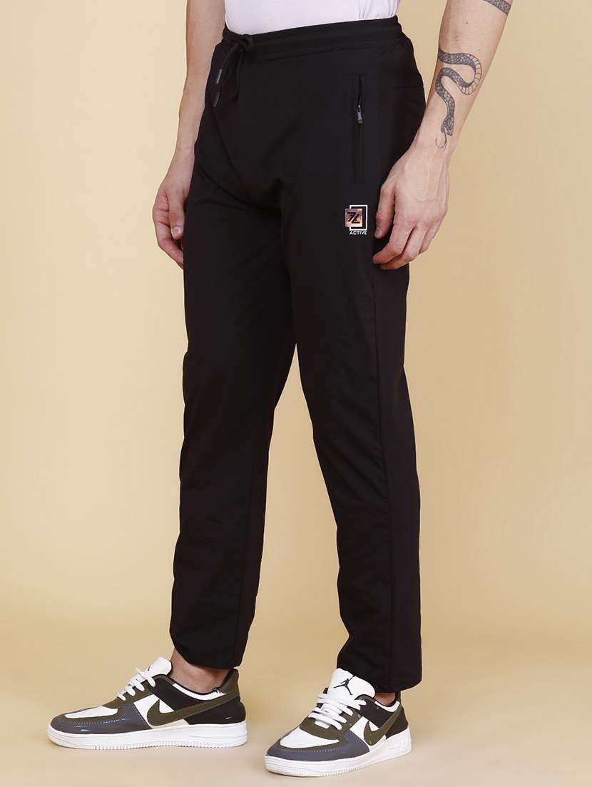 men solid mid rise full length track pant - 22434420 -  Standard Image - 3