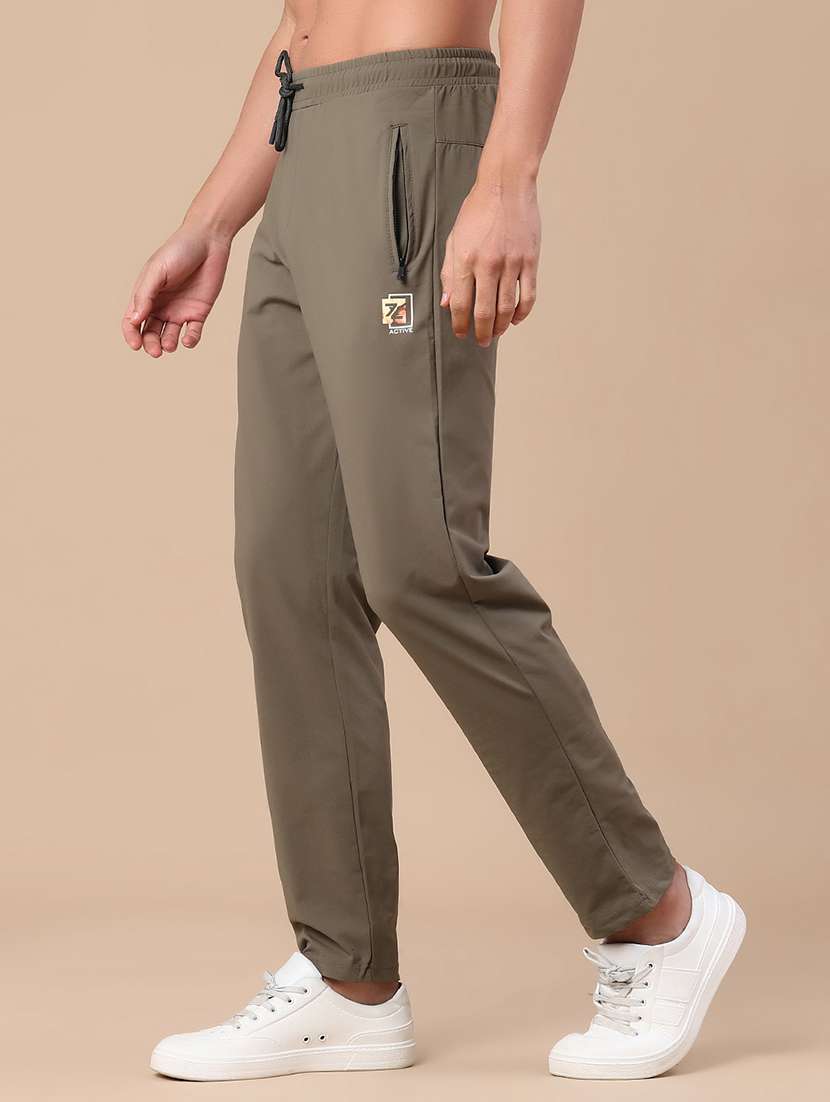 men solid mid rise full length track pant - 22434421 -  Standard Image - 3
