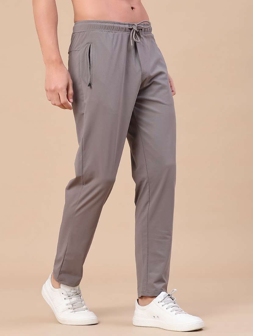 men solid mid rise full length track pant - 22434423 -  Standard Image - 3