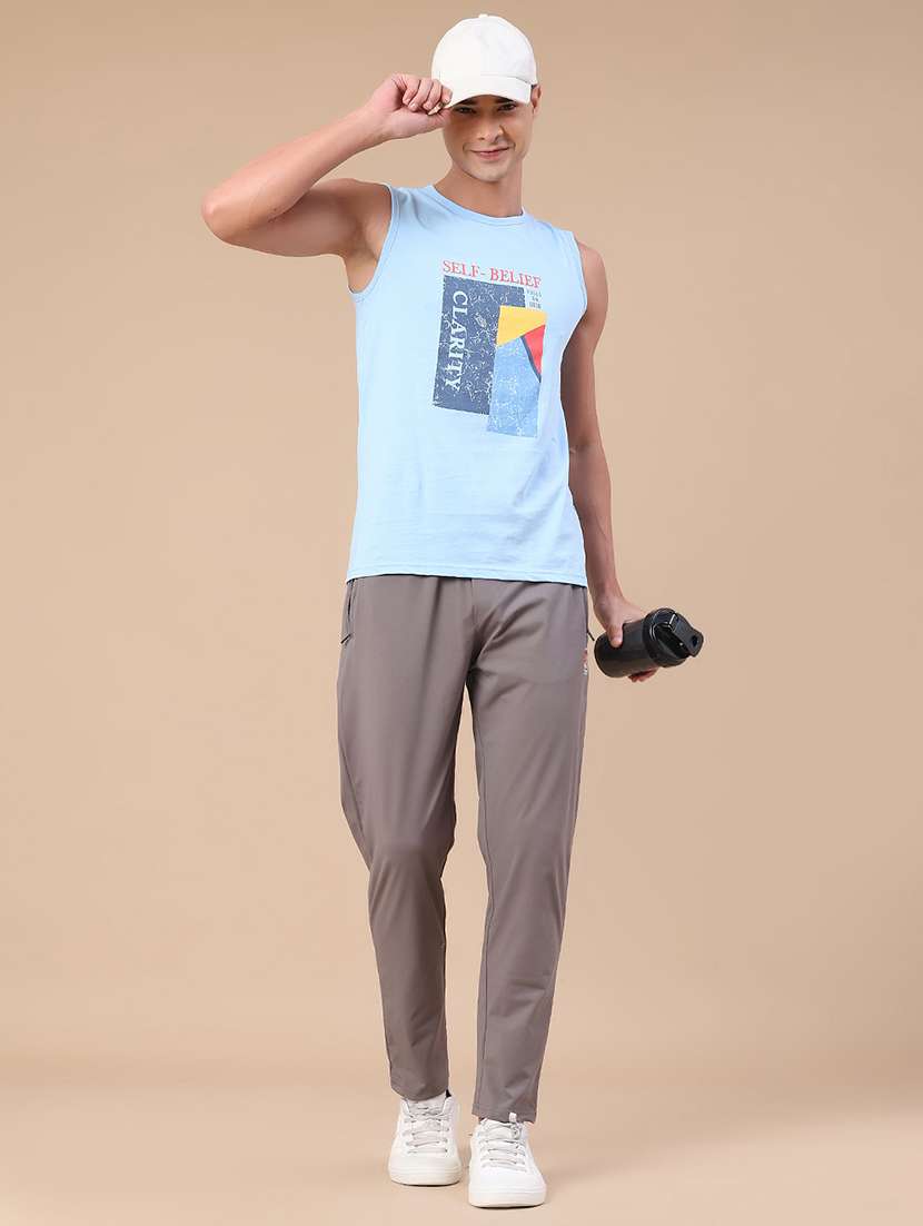 men solid mid rise full length track pant - 22434423 -  Standard Image - 5