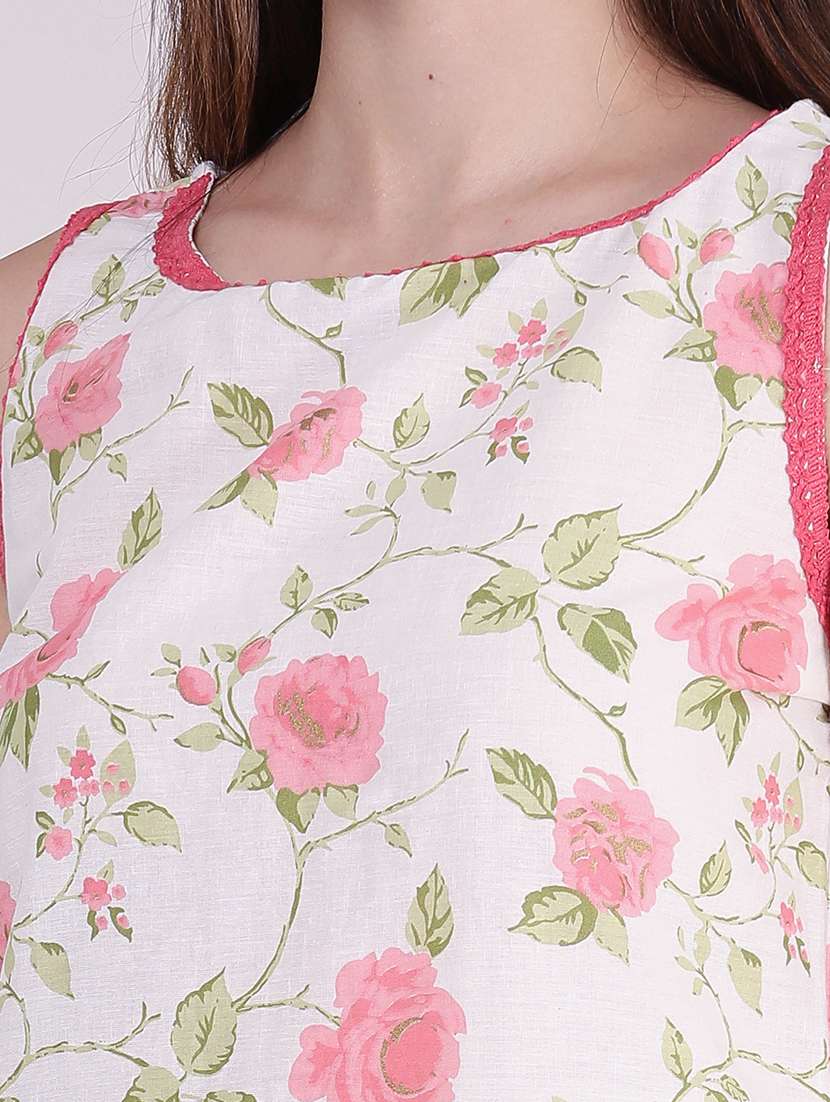 Women Floral Sleeveless Kurta Pant Set - 22434455 -  Standard Image - 5