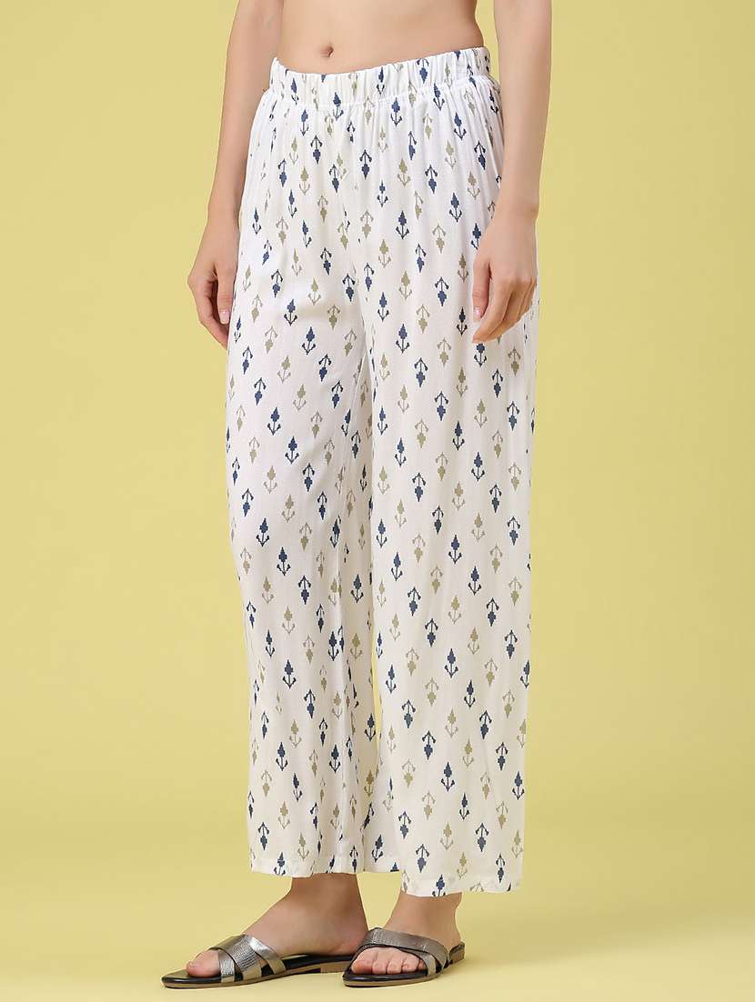 women printed mid rise relaxed fit palazzo - 22434475 -  Standard Image - 3