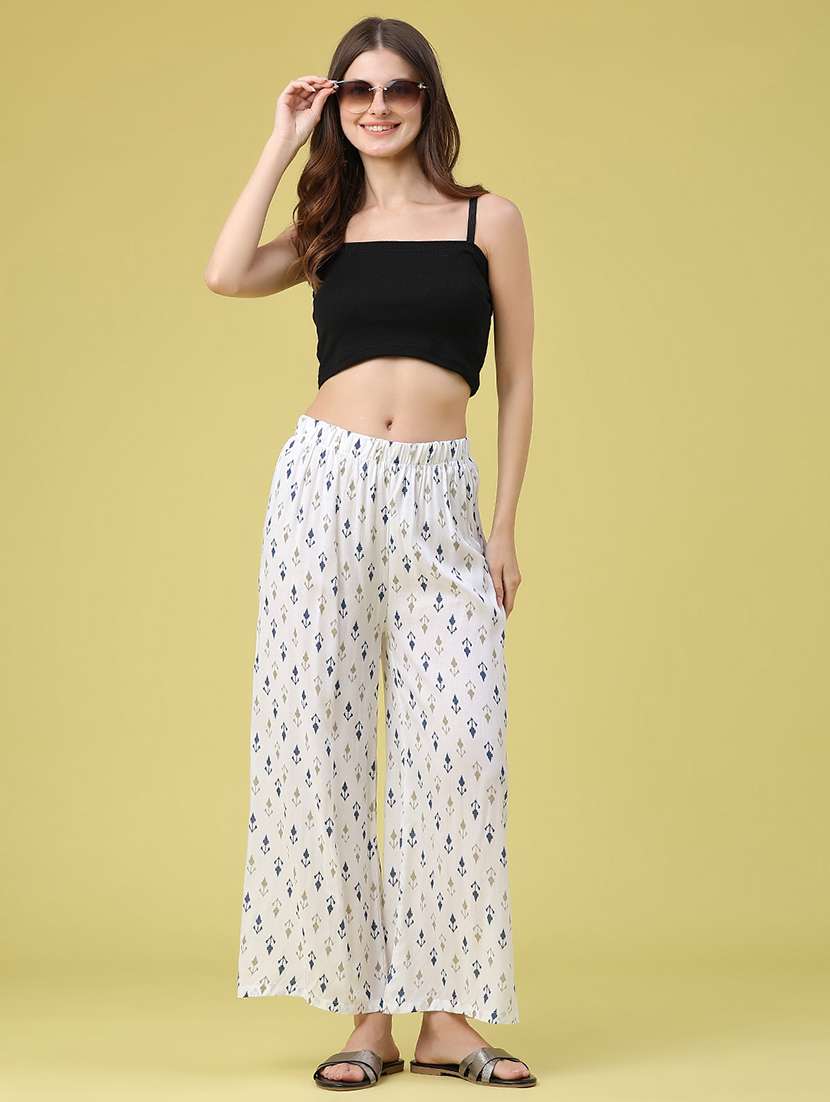 women printed mid rise relaxed fit palazzo - 22434475 -  Standard Image - 5