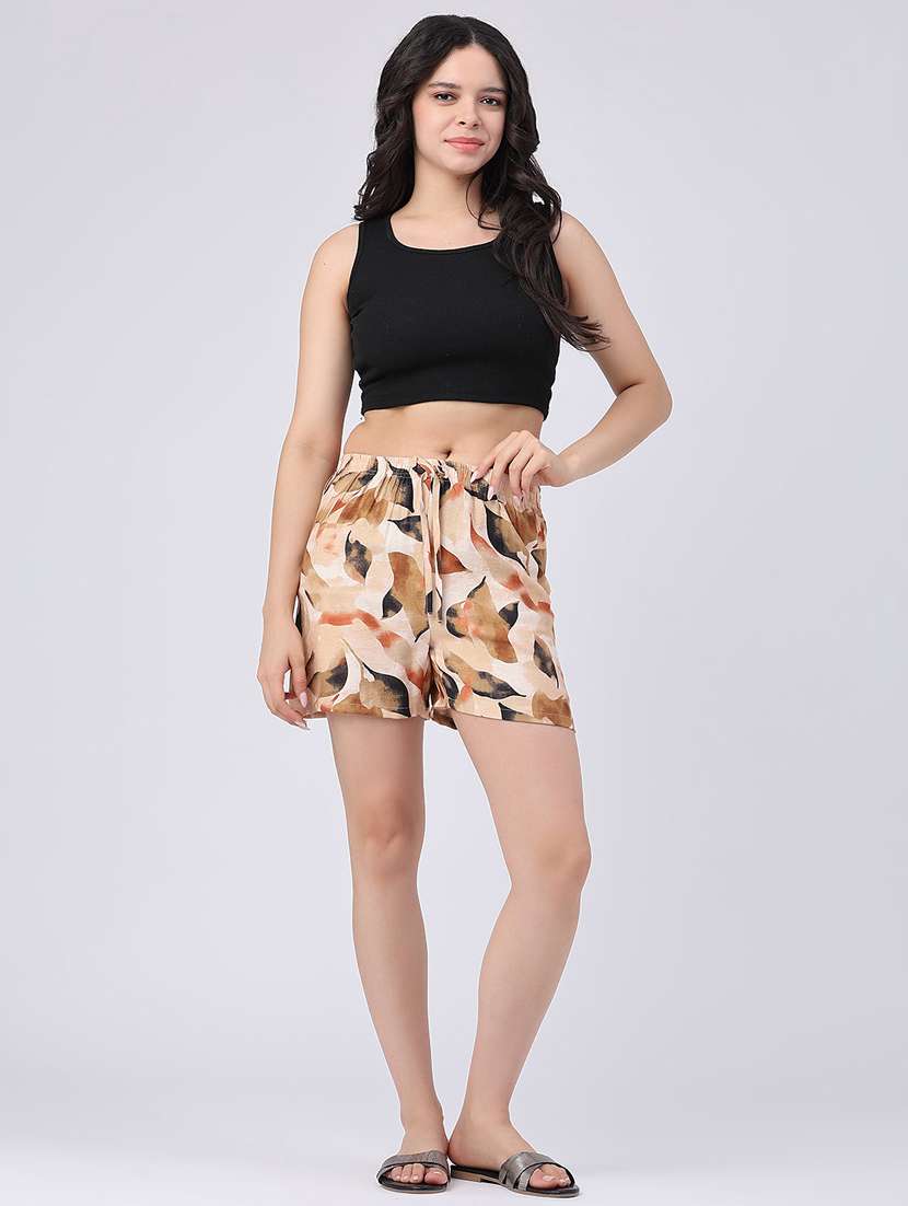 women printed mid rise regular shorts - 22434480 -  Standard Image - 5