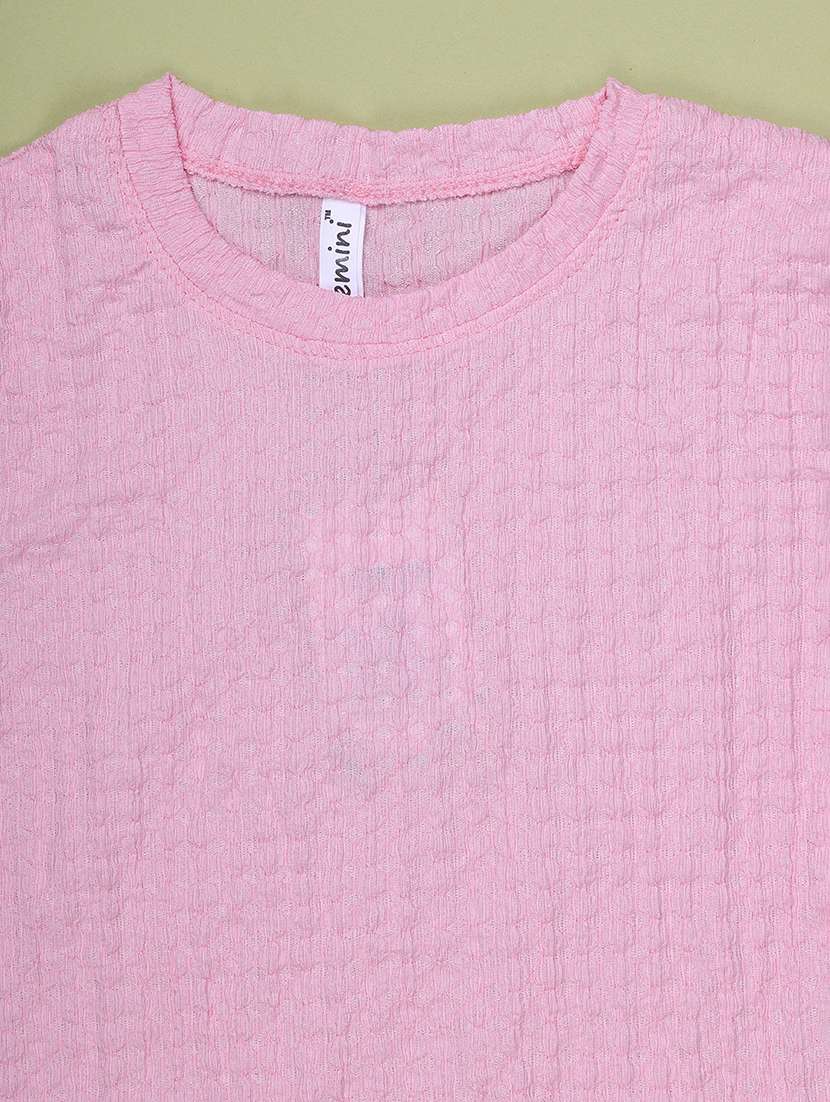 girls self design round neck short sleeves tee - 22434487 -  Standard Image - 3