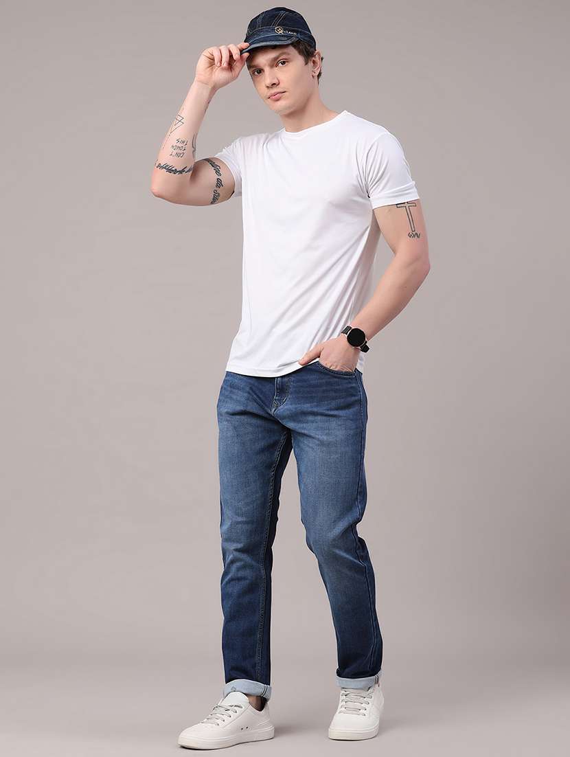 men washed mid rise full length slim fit jeans - 22434708 -  Standard Image - 5