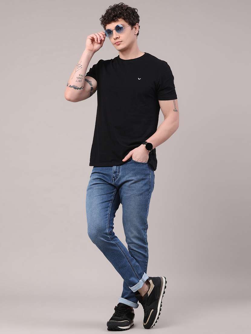 men washed mid rise full length slim fit jeans - 22434714 -  Standard Image - 5